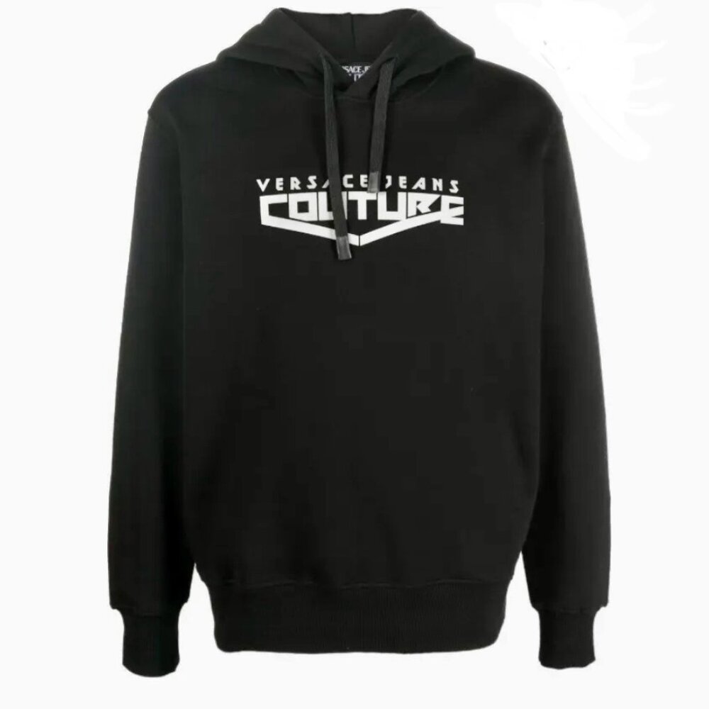 Versace Jeans Couture Logo Hoodie - Black Cotton Graphic Men’s Size L - NWT